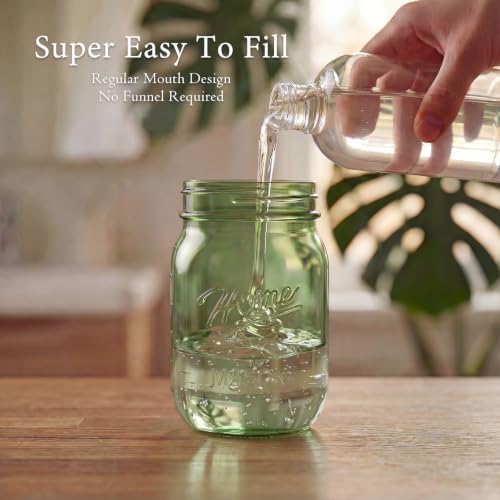 Amolliar Plastic Mason Jar Soap Dispenser with Pump Lid 16OZ - 2Pack Green