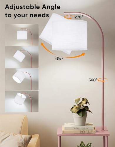 Floor Lamp with Table 2-Pack, Nightstands End Side Table for Living Room