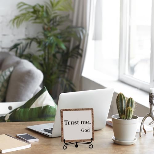 Home Decor, Farmhouse Shelf Decor For Living Room, Boho Aesthetic Table Decorations, Christian Gifts For Women Men, Entryway Tv Stand Fireplace Mantle Coffee Table Decoration (trust-04)