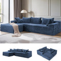 Korser 110" L-Shaped Modular Sectional Sofa with Chaise, Boneless Comfy Corduroy Fluffy Couch with Deep Seat and Side Pockets, Flexible Module Combination for Living Room, No Assembly, Side Pockets