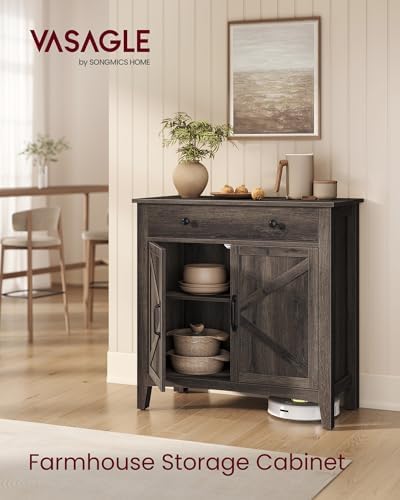VASAGLE Buffet Cabinet, Coffee Bar with a Drawer, Adjustable Shelf