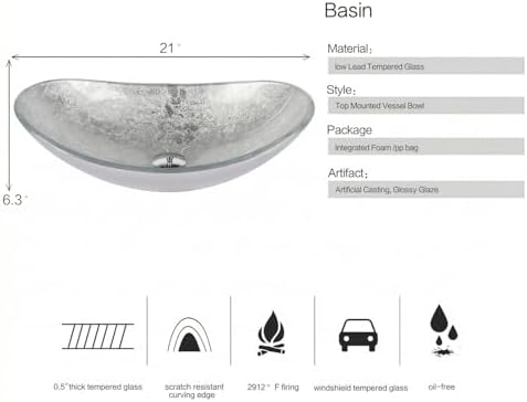 48" Bathroom Vanity with Sink, White Modern Freestanding Bathroom Vanity Cabinet with Marble Texture Top and 4 Drawers, Two Boat Silver Glass Vessel Sinks