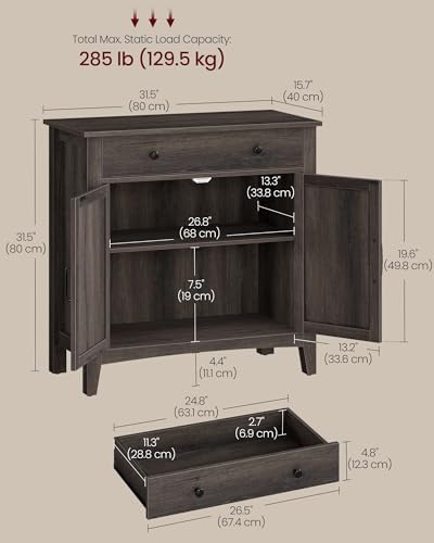VASAGLE Buffet Cabinet, Coffee Bar with a Drawer, Adjustable Shelf