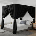 Black Canopy Bed Curtain 4 Corner Post Bed Curtains, King