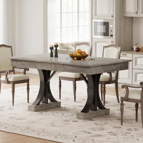 Garvee Farmhouse Dining Table for 4-6, 63-Inch Dining Table