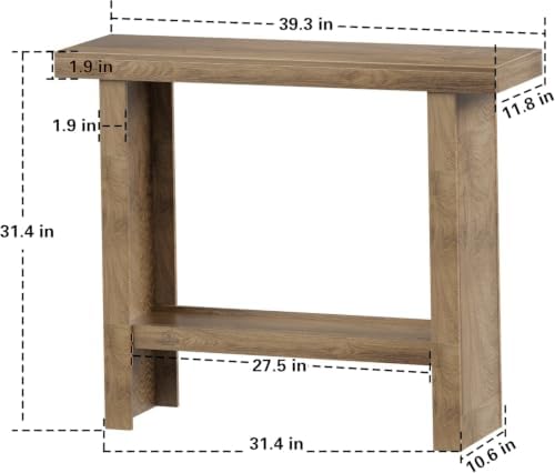 LIFECHOVY Farmhouse Wood Entryway Table Narrow Console Tables with Storage