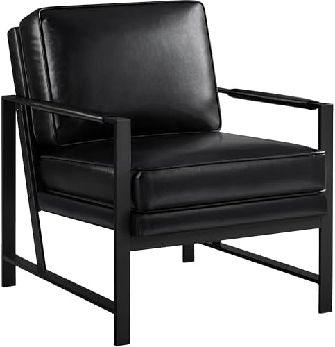 Yaheetech Mid-Century Accent Chair, Modern Armchair, Black