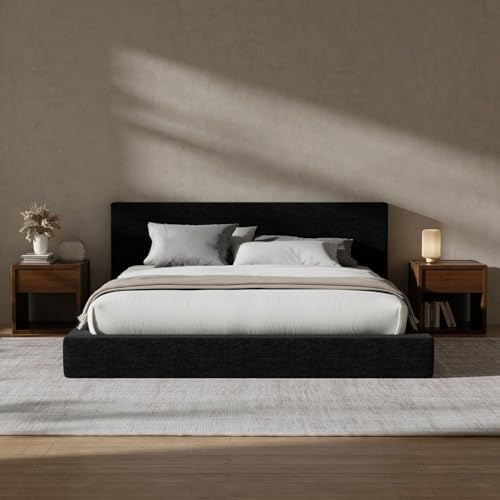 RECCI AirFrame Full Size Upholstered Bed Frame with Plush Padded Headboard