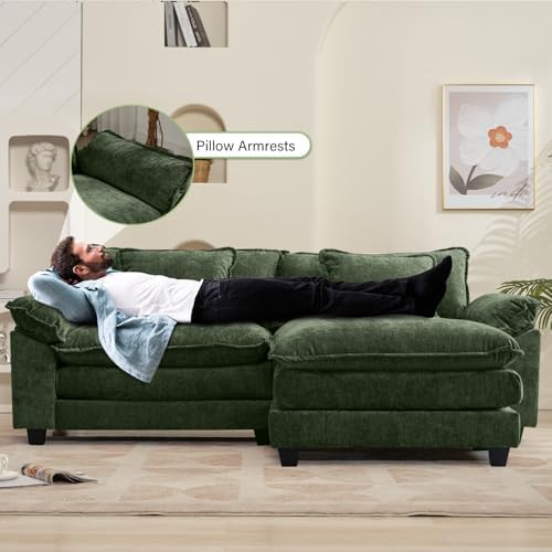 Oprisen 86" Modular Sectional Sofa, Comfy Deep Cloud Couch with Ottoman