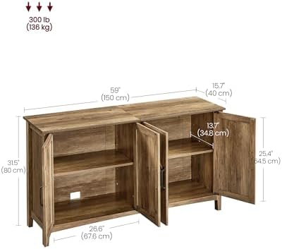 VASAGLE Buffet Cabinet, Coffee Bar, Adjustable Shelf