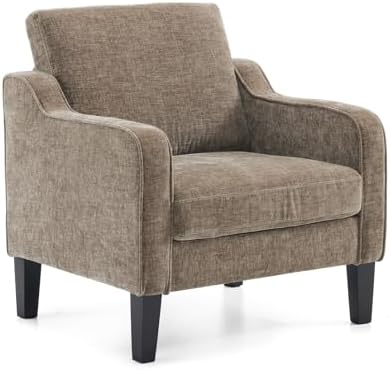 VINGLI Light Brown Accent Chair, Upholstered Armchair for Living Room