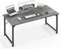 Huuger Computer Desk, 48 Inch Office Desk, Gaming Desk with Storage, Writing Desk Work Desk for Home Office, Study, Modern Simple Desk, Large Legroom, Metal Frame, Grey