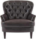 Christopher Knight Home Tafton Tufted Leather Club Chair, Brown 35D x 33.5W x 34.5H in