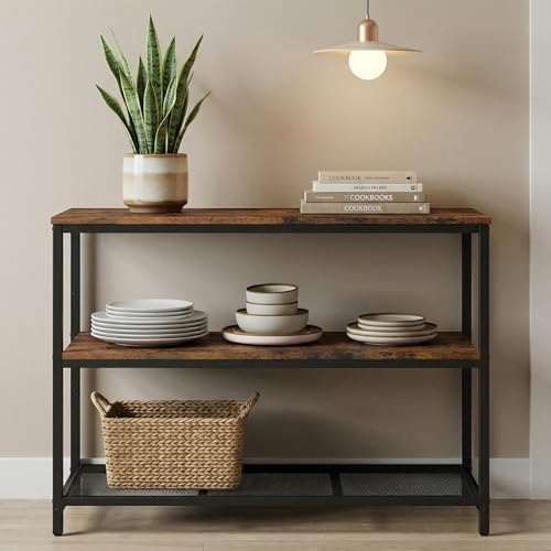 Homleke 39.4" L Kitchen Island with 3 Shelves, Workbench,Metal Frame