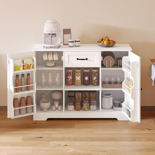 Gizoon 45" Kitchen Sideboard Buffet Cabinet with Storage, White