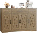 HOSTACK Kitchen Buffet Sideboard Storage Cabinet, Coffee Bar Cabinet, Brown