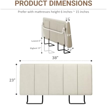 Twin Size Headboard Only-No Assembly Required, Beige