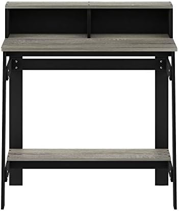 Furinno Simplistic A Frame Computer Desk, Black/French Oak Grey