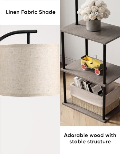 Floor Lamp with Table 2-Pack, Nightstands End Side Table for Living Room