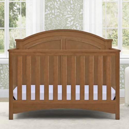 Delta Children Perry 6-in-1 Convertible Crib & Mattress, Chestnut