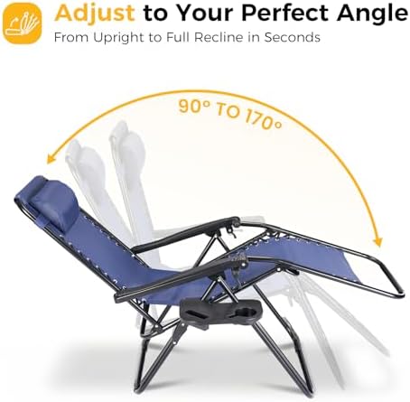 NEWBULIG Zero Gravity Chairs Set of 4, Folding Lounge Recliner Chair