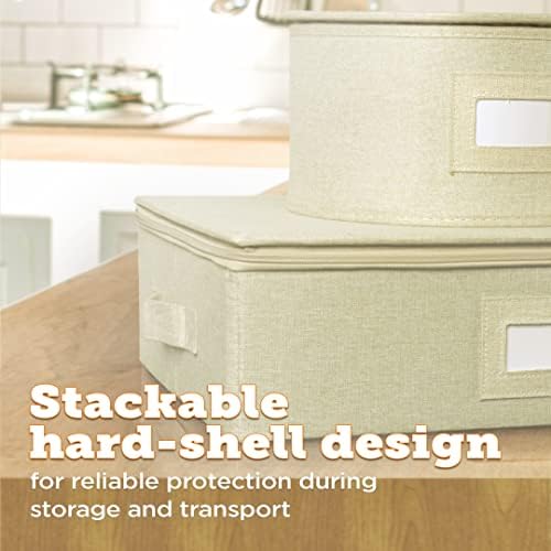 storageLAB Cup & Mug Storage Case | Hard Shell Felt Dividers | Cream