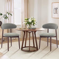 COLAMY Wooden Dining Room Chairs Set of 2, Modern Upholstered Fabric Dining Chairs, Farmhouse Kitchen Side Chair with Foot Pegs, Green