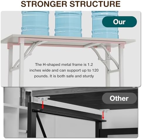 TEMI Small Computer Desk Folding Table - 43.3" Foldable Office Desk, No Assembly, Perfect for Small Spaces in Bedroom, Dorm, or Apartment, Portable Mini Desk or Study Table Compact Design, White Ash