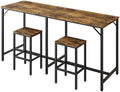 YATINEY 70.9" Bar Table and Chairs Set, Dining Table and Chair Sets, 3 Piece Counter Height Table and 2 Stools, Kitchen Table for Home Restaurant, Bar, Rustic Brown BT09BR