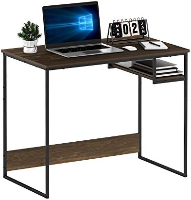 FURINNO Moretti Lifestyle Study Desk, 35 Inches, Columbia Walnut