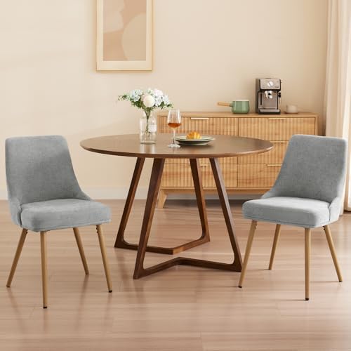 kinmars Kitchen & Dining Upholstered Dining Chairs Set of 2, Light Grey