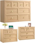 3-Piece Bedroom Set, 6 Drawer Dresser and 3 Drawer King Size Nightstands Set of 2 with Charging Station, 3 Piece Farmhouse Wood Bedroom Dresser and Nightstand Sets,Natural