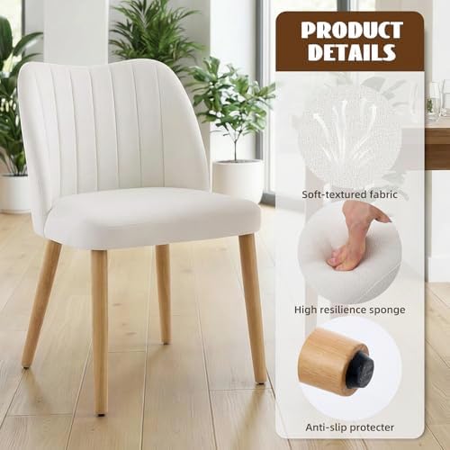 GarveeHome Dining Chairs Set of 4 with Cozy Backrest/Wooden Legs