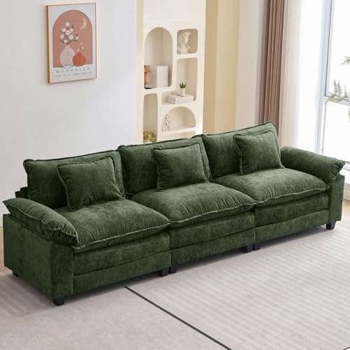 Oprisen 120" Modular Sectional Sofa, Comfy 3 Seater Deep Cloud Couch