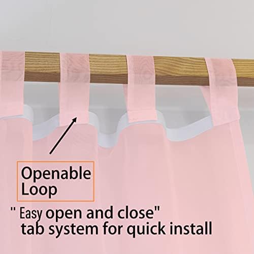 Linentalks Sheer Canopy Bed Curtains for King, Queen, Full and Twin Bed, 4 Corner Bed Canopies & Drapes, Four Poster Bed Canopy Curtains Beds, Sheer Curtains for Canopy Bed Drapes, Pink