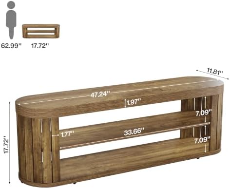 Tribesigns 47.2" 3-Tier Entryway Bench with Shoe Storage