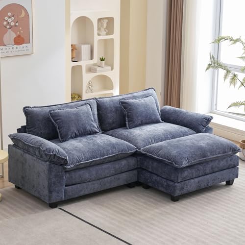Oprisen 86" Modular Sectional Sofa, Comfy Deep Cloud Couch with Ottoman
