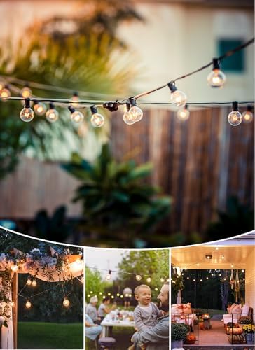 Brightown Outdoor String Lights 55FT Patio Lights with 50 Edison Glass Bulb