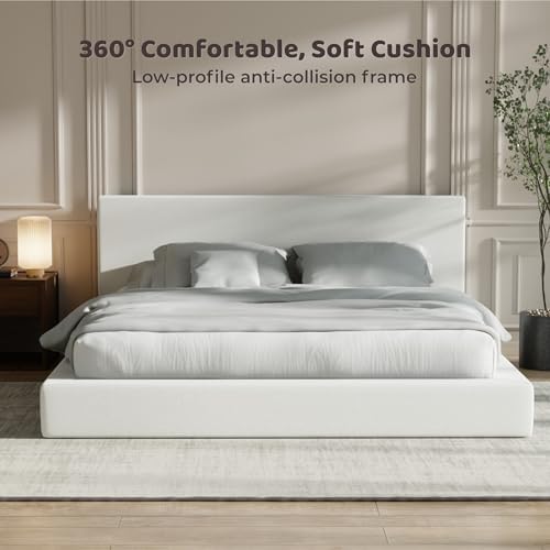 RECCI AirFrame King Size Upholstered Bed Frame with Plush Padded Headboard