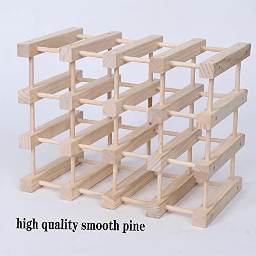 Wine Rack Small countertop Cabinet Stackable Storage Wooden freestanding Floor Wine Holder (20 Bottles)
