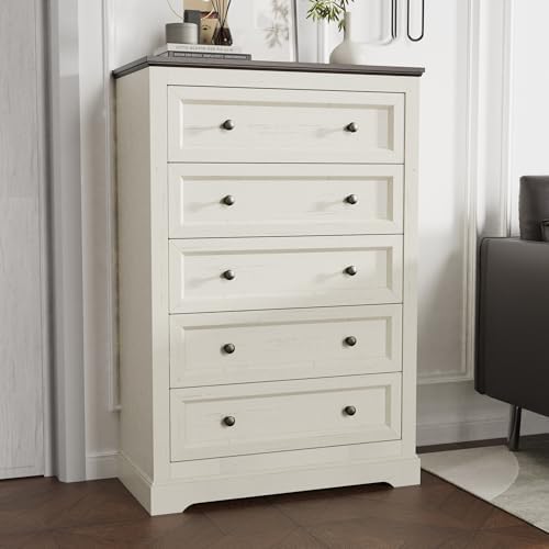KIGOTY Farmhouse Bedroom Set, 4 Pcs Dresser and Nightstand Sets, 9/5 Drawer Dresser & 2 Drawer Nightstand Set with Charging Station,Rustic Wood Bedroom Furniture Set for Home
