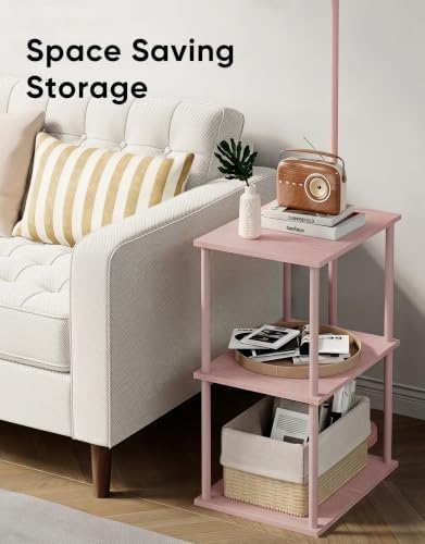 Floor Lamp with Table 2-Pack, Nightstands End Side Table for Living Room