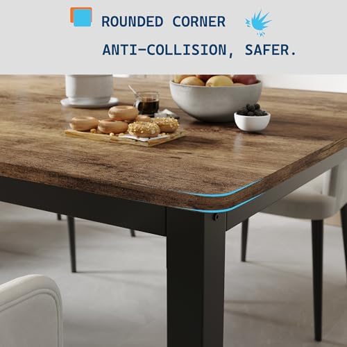 GarveeHome 71in Industrial Dining Table for 6 People