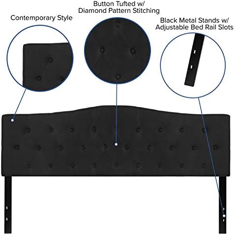 EMMA + OLIVER Black King Tufted Headboard