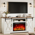 AMERLIFE Fireplace TV Stand with Sliding Barn Door for TVs up to 75"