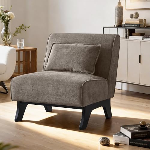 Armless Accent Chair Comfy Upholstered Modern Living Room Side Chair