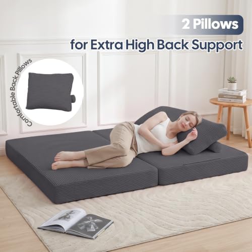 COMAX Convertible Futon Sofa Bed, 59" Folding Boneless Loveseat Small Couch