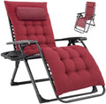 NEWBULIG Zero Gravity Chair, Folding Patio Recliner with Cup Holder Trays