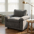 Modern Cloud Single Sofa, Comfy Chenille Couch for Living Room, Dark Gray