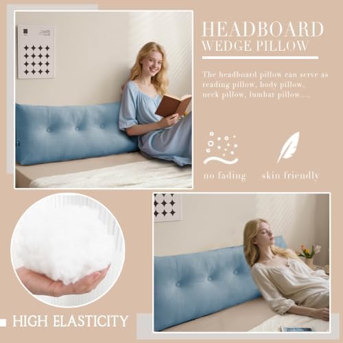 Wedge Headboard Pillow Twin XL, College Dorm Essentials Bed Reading